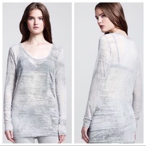 Helmut Lang Shift Threadbare Long Sleeve Tee Shirt‎ Sheer Green Women’s Sz Small